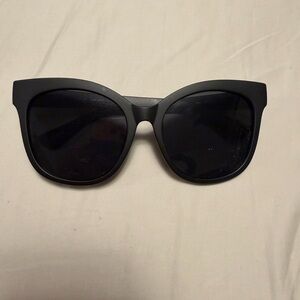 Quay Australia Black Oversized Cat Eye Sunglasses